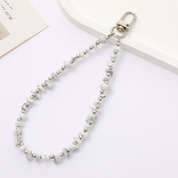 Chaîne de téléphone avec pendentif en perles de pierre naturelle |   Porte-clés multifonction anti-chute pour iPhone/Android |   Breloques de téléphone portable en gros, multi-modèles