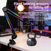 Nouveau support de microphone professionnel RGB 2026 avec bras articulé pour bureau et studio d'enregistrement