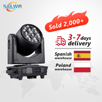 SAILWIN 7X40W RGBW 4IN1 Zoom LED Moving Head Wash Light 350W Power Luces de Escenario para Discoteca y Eventos con Puerto Artnet Stock UE