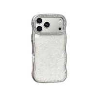 Nouvelle coque de téléphone IMD avec texture de coquille de diamant latérale et bords ondulés pour iPhone 18 Pro Max 17 16 Pro 15 14, protection antichoc de luxe