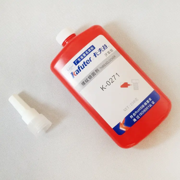 Kafuter K-0271 adesif anaerob merah agen penguncian benang kekuatan tinggi