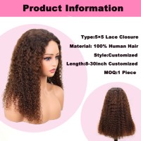 Perruque Afro Bouclée et Volumineuse en Cheveux Humains Brésiliens, Courte, Douce et Moelleuse, avec Fermeture en Dentelle 5x5 – Offre Spéciale