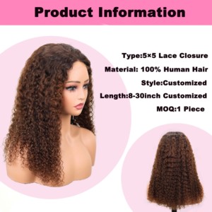 Perruque <span class=keywords><strong>Afro</strong></span> Bouclée et Volumineuse en <span class=keywords><strong>Cheveux</strong></span> Humains Brésiliens, Courte, Douce et Moelleuse, avec Fermeture en Dentelle 5x5 – Offre Spéciale - Product Image 2