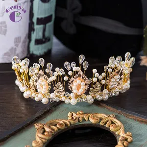 Genya Baroque perle strass bandeau couronne de mariage couronne de mariée en cristal couronne de mariage diadème et couronne mode