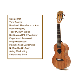 Paisen cuerpo sólido barato 23 pulgadas ukelele lindo registro concierto ukelele Tenor acústica 4 <span class=keywords><strong>cuerdas</strong></span> de <span class=keywords><strong>Banjo</strong></span> ukelele - Product Image 2