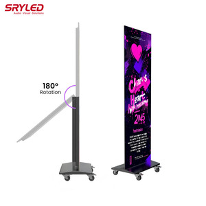 Écran d'affichage LED pliable couleur P1.25 P1.53 P1.86 P2.5 pour signalisation numérique intérieure avec support mobile pour la publicité - Product Image 1