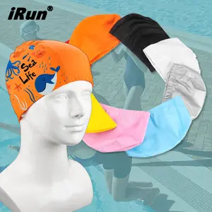 IRun – casquette de natation imperméable à haute élasticité pour enfants, Logo personnalisé, protège-oreilles en Polyester enduit PU