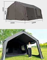 Tente de glamping gonflable de luxe WL Nature Green, dôme, quatre saisons, résistante aux UV, imperméable, tissu en coton TC Tech, pour 3-4 personnes