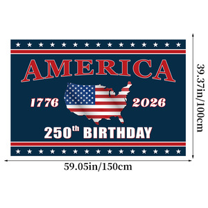 Drapeau artisanal du 250e <span class=keywords><strong>anniversaire</strong></span> de l'Amérique 1776-2026, drapeau patriotique avec carte des États-Unis pour la 4ème de juillet et la fête de l'Indépendance, décoration murale - Product Image 4