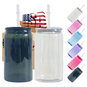 Vaso Transparente de Plástico de 16 oz en Color Jelly con Tapas de PP de Colores, Envolturas de Vinilo UV DTF para Café Helado, Refrescos y Bebidas - Product Image 3
