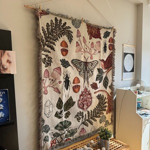 Selimut permadani jacquard pola tanaman tropis pola tanaman katun daur ulang lempar rumbai tenun kustom - Product Image 3