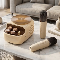 KUANGXIANG Gadgets Électriques Rétro de Chine Mini Microphone Karaoké Portable avec Lumière Nocturne Chaude à Effet de Respiration pour la Maison