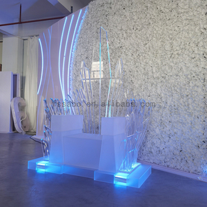 <span class=keywords><strong>Chaise</strong></span> de mariée en toile de fond lumineuse en acrylique pour mariages et fêtes Décorations de location élégantes - Product Image 1