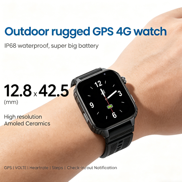 OEM Lone Worker SOS Smart Watch for Enterprise Safety Long Battery Life GLONASS LBS GPS Tracker L22 4G Android Smart Phone Watch