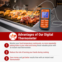 Termometer Daging Digital ThermoPro TP06B untuk Memasak BBQ dengan Probe