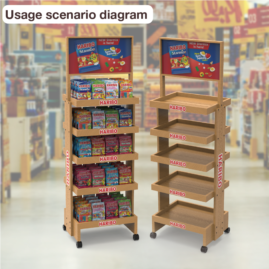 Apache Customized Portable Wooden Floor Stand Candy Display Stand for Retail Store Design Stand Shops — view 1