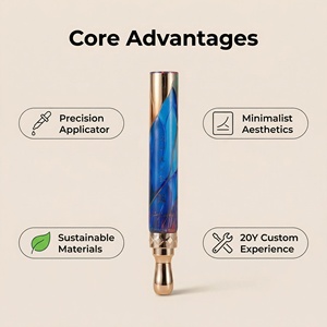 Tubo Cosmético Azul de Lujo Personalizado con Cabezal de Masaje de Aleación de Zinc para Crema de Ojos y Sérum, Envase Ecológico para el Cuidado de la Piel - Product Image 2