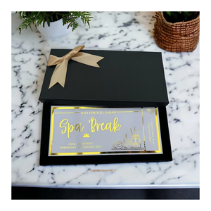 Cadeau de détente spa personnalisé avec billet doré, billet souvenir de luxe pour la Fête des Mères, cadeau surprise, bon de concert - Product Image 1