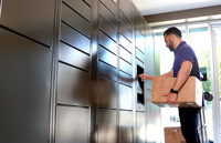 Système de casier intelligent 24h/24 et 7j/7 pour la livraison de colis en intérieur avec code QR OTP pour immeuble résidentiel et appartement - Armoire à colis intelligente