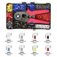 Connecteurs de fils, ensemble de 1200 pièces, ensemble de pinces à sertir pour embouts, HSC8 6-4 0,25-10 mm², terminaux tubulaires