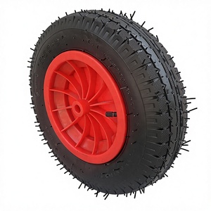 Pneu et <span class=keywords><strong>roue</strong></span> robustes de 14 pouces 3.50-8, <span class=keywords><strong>roue</strong></span> pneumatique en caoutchouc pour <span class=keywords><strong>brouette</strong></span>, chariot utilitaire et chariot de jardin - Product Image 1