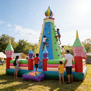 <span class=keywords><strong>Château</strong></span> gonflable confortable pour jouer en extérieur avec un coin d'escalade fermé pour les jeunes enfants à explorer - Product Image 4