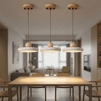 Luminaire suspendu Wabi Sabi en travertin, décoration circulaire en pierre pour salle à manger, îlot de cuisine, restaurant, bar - lustre suspendu