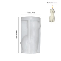 Molde de Silicona 3D de Alpaca, Forma de Animal Creativa, Resistente a Altas Temperaturas y Fácil de Limpiar, Herramienta para Hornear Velas y Manualidades