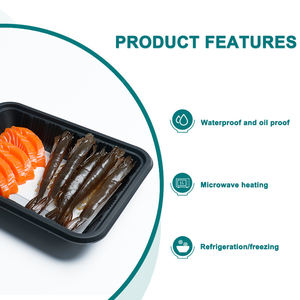 Molde Personalizado Biodegradable Fruta Fresca Plástico Bandeja de Comida Congelada Desechable Almidón de Maíz Bandeja de Comida Tamaño Libre Bandeja Negra Carne - Product Image 3