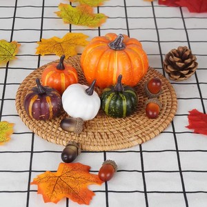 162 Pcs Foam Artificial Maple Leaves Pumpkins Acorns Pine Cones Orange Berries Set-<b>Halloween</b> & Easter Fall <b>Decor</b> - Product Image 5