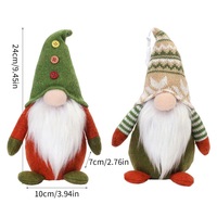 Gnome de Noël vert créatif sans visage, poupée nordique, Père Noël, Rudolph, elfe, peluche décorative pour la maison et les fêtes de Noël