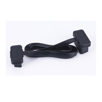 Cable de Diagnóstico OBD Plano de Bajo Perfil de 1m, 16 Pines, Macho-Hembra, Lector de Códigos, Compatible con OBD2 OBDII