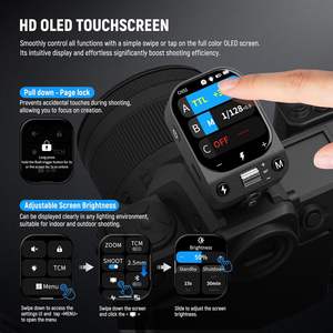 Déclencheur de flash sans fil <span class=keywords><strong>TTL</strong></span> <span class=keywords><strong>NEEWER</strong></span> QZ-N pour appareils photo, HSS 1/8000s, batterie 1000mAh, écran tactile OLED, système Q 2.4G - Product Image 2