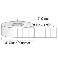 Étiquettes thermiques directes amovibles de 2,25 x 1,25 pouces, étiquettes thermiques adhésives amovibles, autocollants thermiques de 2,25 x 1,25 pouces avec colle amovible
