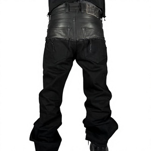 Pantalones Vaqueros Acampanados de Cintura Alta para Hombre, Estilo Casual, Desgastados, Rotos, de Algodón Lavado a la Piedra, Ajuste Holgado, Estilo Otoñal, Precios Bajos - Product Image 4