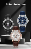 Montre-bracelet de luxe pour homme Gohuos 9813, étanche, bracelet en cuir, montre à quartz originale pour homme, Relojes Para Hombre, Montre Homme