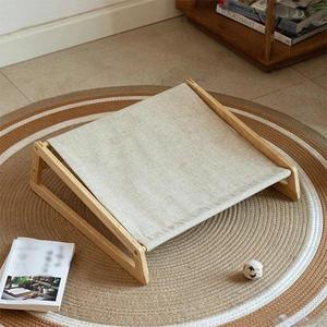 Silla Portátil Moderna para Mascotas de Madera de Teca Sólida, Linda y con Tapicería de Tela para Perros, para la Sala de Estar - Product Image 2