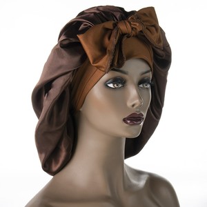 <span class=keywords><strong>Bonnet</strong></span> <span class=keywords><strong>de</strong></span> <span class=keywords><strong>nuit</strong></span> <span class=keywords><strong>en</strong></span> satin noir <span class=keywords><strong>en</strong></span> gros, grande taille, <span class=keywords><strong>pour</strong></span> femmes, avec logo personnalisé - Product Image 5