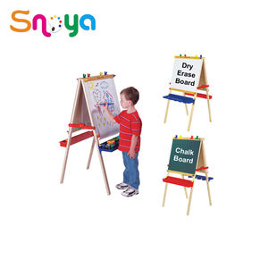 Chevalet fournisseur pour enfants <span class=keywords><strong>Tableau</strong></span> noir en bois pliable double face <span class=keywords><strong>Tableau</strong></span> d'art pour enfants Hauteur réglable Debout Ensembles d'art pour enfants - Product Image 2