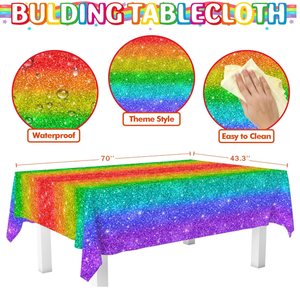 Ensemble <span class=keywords><strong>de</strong></span> vaisselle jetable sur le thème <span class=keywords><strong>de</strong></span> l'arc-en-ciel, assiettes, gobelets, serviettes, nappe, bannière, guirlande pour fête d'anniversaire <span class=keywords><strong>de</strong></span> garçon ou <span class=keywords><strong>de</strong></span> fille - Product Image 5