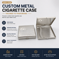 Porte-cigarettes en fer brossé argenté avec étoile gravée, boîte à cigarettes métallique fine, étui de rangement de poche, usine OEM ODM