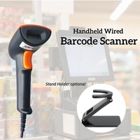 Escáner de Código de Barras 2D con Cable, Lector de Códigos de Barras Tipo Pistola, Adecuado para Supermercados