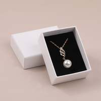 Boîte d'emballage de luxe rigide gaufrée pour bijoux, recyclable, écologique, en carton rectangulaire avec couvercle et plateau pour bagues et colliers