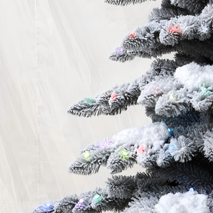 Magischer Beflockter Schnee-Kunstweihnachtsbaum Vorbeleuchtet mit Bunten Lichtern Üppiges Frostiges Blattwerk für Bezaubernde Feiertagsstimmung - Product Image 4