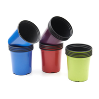 Pot de fleurs en plastique minimaliste bicolore SP100 de 10 cm, robuste, durable, respirant, pour la plantation en pépinière, épaissi, couleur personnalisée