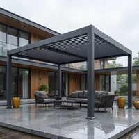 Pergola extérieure moderne à toit à lames orientables, en alliage d'aluminium étanche, avec ouverture horizontale et moustiquaire magnétique – Cadeau idéal