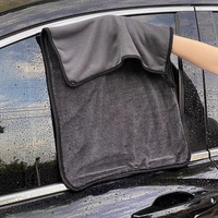 Chiffon de nettoyage et de séchage pour vitres de voiture en microfibre sans bords, serviette douce en tissu tricoté pour le detailing automobile