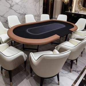 プロ仕様折りたたみ式ポーカーテーブル 8人用テキサスホールデムスタイル カジノ標準品質 オーバルテーブルトップ カップホルダー付き ポータブルデザイン - Product Image 5