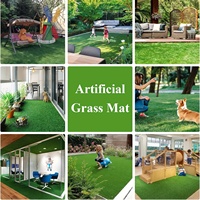 Kunstrasen für Haustiere 20mm Weicher Wasserdichter Innen-/Außenteppich Grüner Dekorativer Rasen für Garten und Spielplätze
