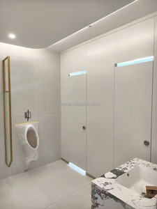 Panneau de cloison WC HPL 12 mm de haute qualité pour salle de bain, séparateur de toilettes pour immeuble de bureaux, fabricant Amber, design moderne - Product Image 1